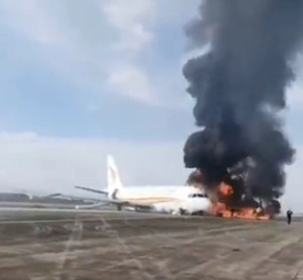 fire in plane