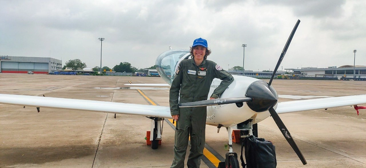 A 16-year-old British pilot's plane landed at Ahmedabad airport to refuel in the pouring rain