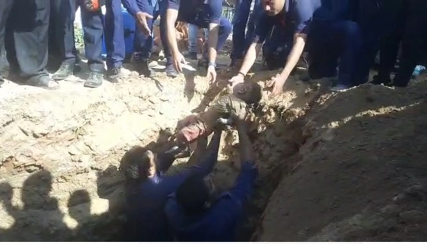 Two-year-old boy falls into 10-feet deep pit