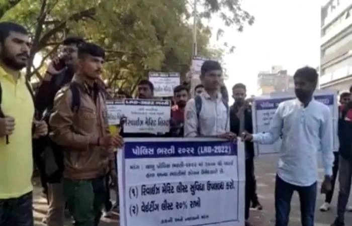 Detention of LRD candidates protesting in Gandhinagar, demand to fill vacant seats in 2022 recruitment