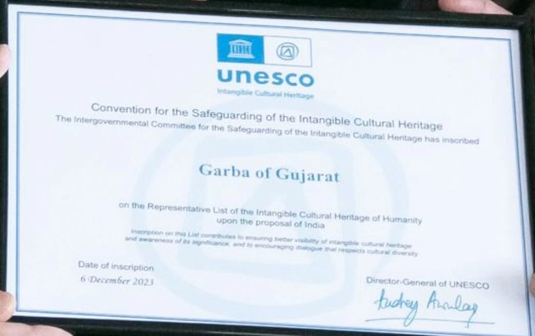 UNESCO gave a new identity to Gujarat's Garba, giving it a certificate of Intangible Cultural Heritage