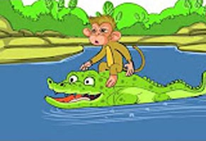 monkey and crocodile