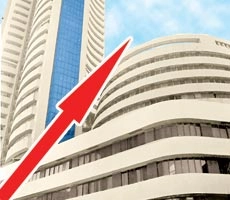 सेंसेक्स में 519 अंक का उछाल - Sensex, stock exchange