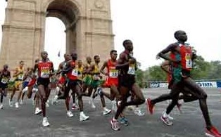 दिल्ली हाफ मैराथन में भारतीय धावक छाए - Delhi half marathon
