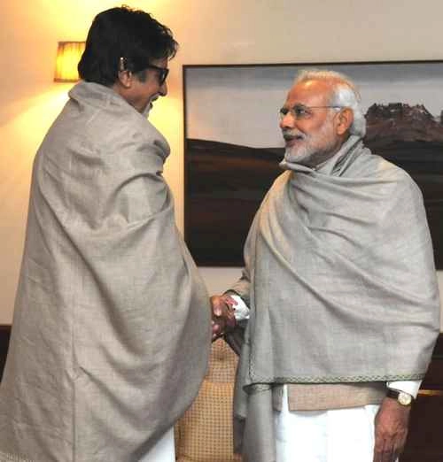 अमिताभ बच्चन ने प्रधानमंत्री मोदी से की मुलाकात - Amitabh meets Narendra Modi