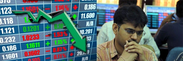 शेयर बाजार में जोरदार गिरावट, सेंसेक्स 723 अंक टूटा - BSE