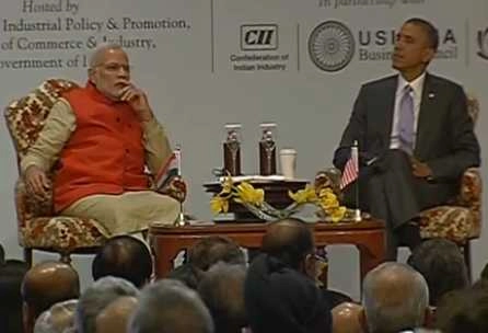 भारत-अमेरिकी सीईओ बैठक में शामिल हुए ओबामा, मोदी - Obama, PM Modi Meet Top CEOs