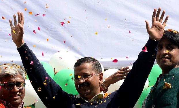 दिल्ली में आप की प्रचंड जीत, भाजपा-कांग्रेस का सूपड़ा साफ - AAP