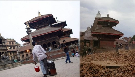 भूकंप ने खाक में मिलाए मंदिर (फोटो)