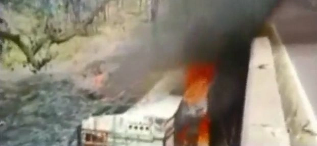 मध्यप्रदेश के पन्ना में बस में आग, 50 यात्री जिंदा जले