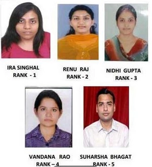 यूपीएससी में पहले चार स्थानों पर लड़कियां - UPSC
