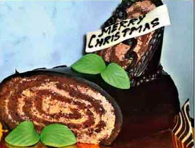 क्रिसमस केक : यूल लॉग केक... - Yule Log Cake recipe