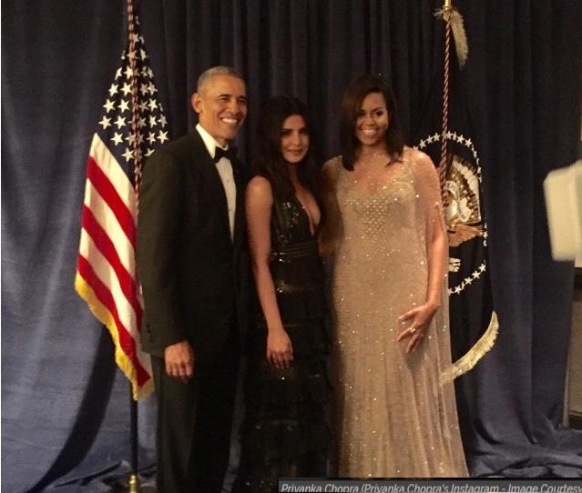 प्रियंका चोपड़ा ने ओबामा-मिशेल के साथ किया रात्रिभोज - priyanka chopra dinner with Barack Michelle Obama