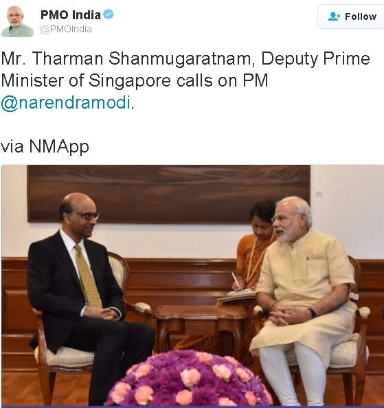 मोदी के सामने भारत को आईना दिखा गया एक विदेशी - Singapore Deputy Prime Minister T. Shanmugaratnam visit india