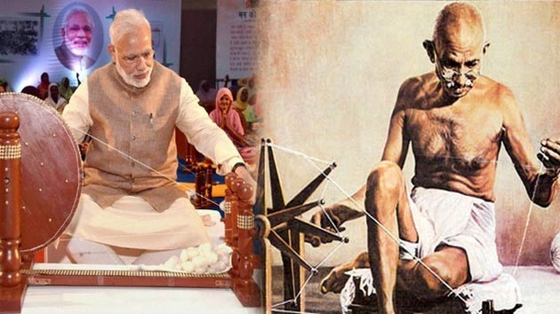 गांधी की खादी अब मोदी की खादी... - Narendra Modi, KVI, calendar, Mahatma Gandhi