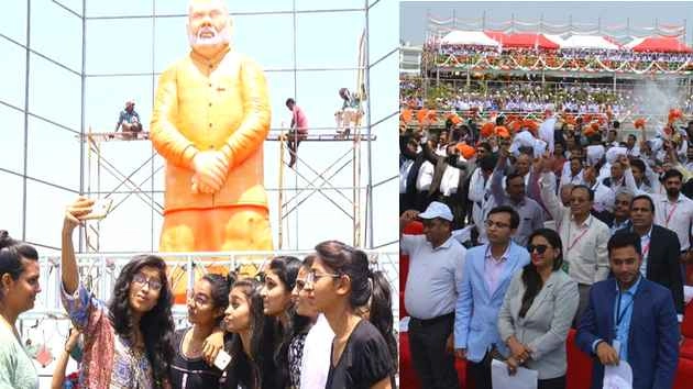सूरत में मोदी की मूरत और 6 लाख सेल्फी... - Narendra Modi Selfie Statue