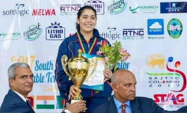 म.प्र. की अनुषा को दक्षिण एशियाई टेबल टेनिस में स्वर्णिम सफलता - Anusha kutumble, South Asian Table Tennis