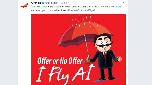 चौंकाने वाला ऑफर, मात्र 706 रुपए में हवाई यात्रा... - Air India monsoon offer