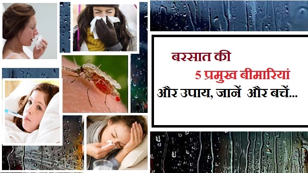 बरसात की 5 प्रमुख बीमारियां और उपाय, जानें और बचें... - 5 Disease And Precautions Of Rainy Season