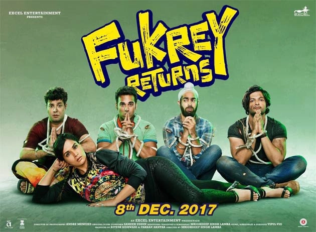 एक भोली पंजाबन और चार फुकरे... फुकरे रिटर्न्स पोस्टर - Fukrey Returns, Richa Chadha, Mrighdeep Singh Lamba, Ali Fazal