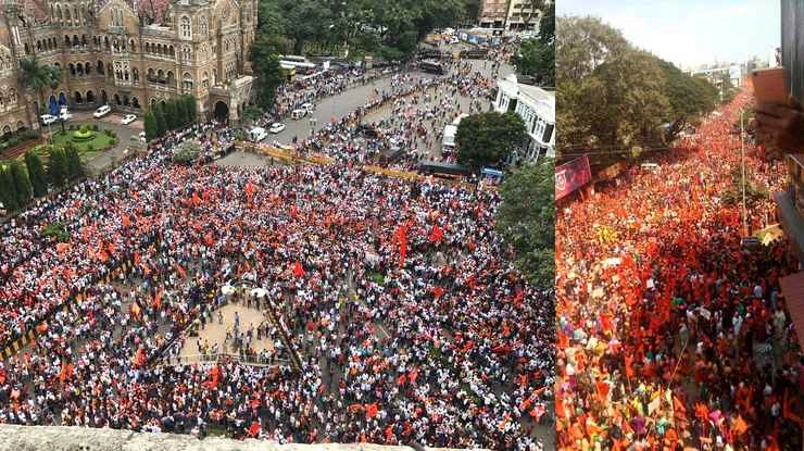 फिर भड़की आरक्षण की आग, मुंबई में मराठा आंदोलन... - Maratha Kranti Morcha in Mumbai