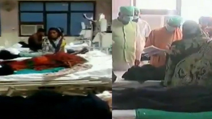 गोरखपुर में मासूमों की मौत पर बवाल, ऑक्सीजन सिलेंडर पहुंचे अस्पताल - oxygen cylinders being brought to gorakhpur hospital after children death