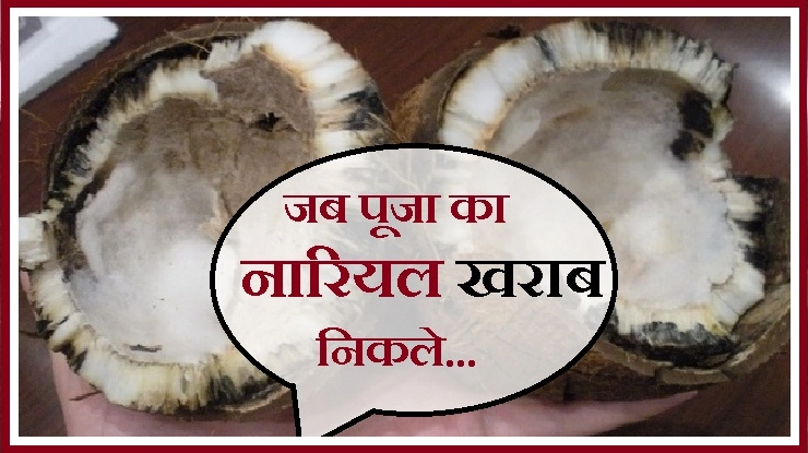 पूजा का नारियल खराब निकले तो प्रसन्न हो जाएं - puja nariyal