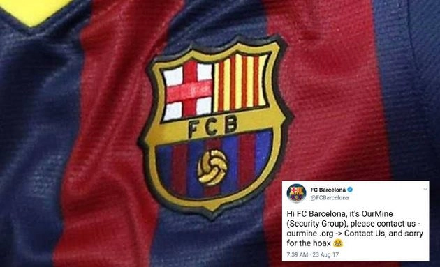 बार्सिलोना का ट्‍विटर अकांउट हैक - FC Barcelona Twitter account