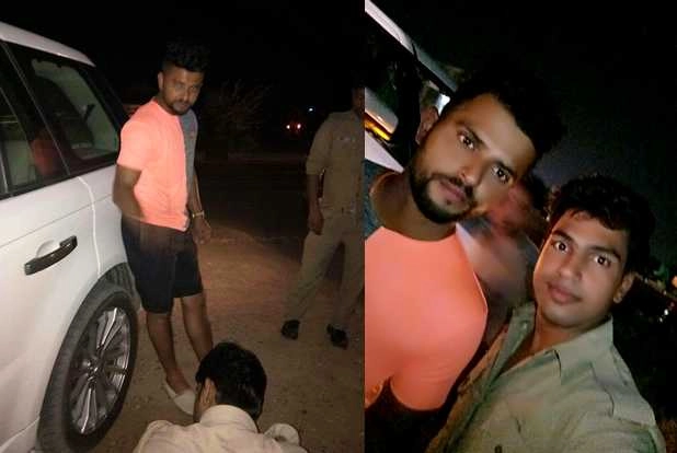 चलती कार का टायर फटा, बाल-बाल बचा यह भारतीय क्रिकेटर... - Suresh Raina car accident at etawah