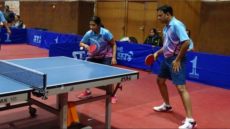 मिश्रित युगल का स्वर्ण निलेश वेद-शिखा महाडिक ने जीता - BSNL Table Tennis Championship, Nilesh Ved, Indore