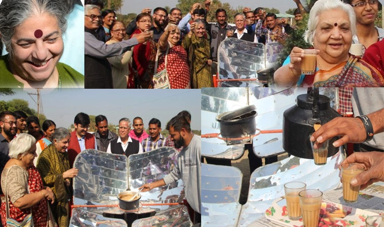 वंदना शिवा ने किया देश के प्रथम सोलर टी स्टॉल का उद्‍घाटन - First solar Tea stall