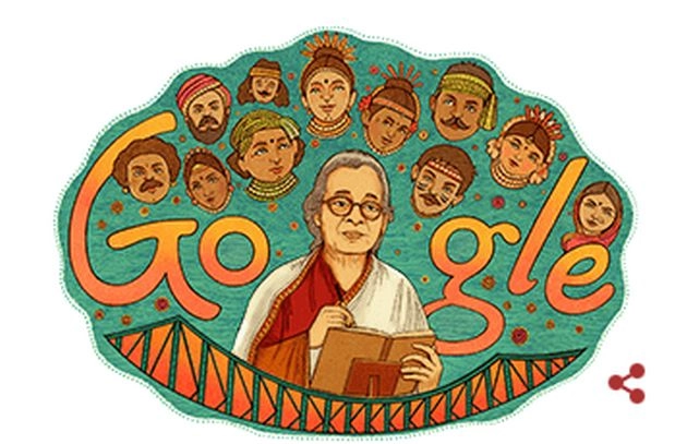 गूगल ने महाश्वेता देवी के सम्मान में बनाया डूडल - Google Doodle Pays Tribute To Writer-Activist Mahasweta Devi