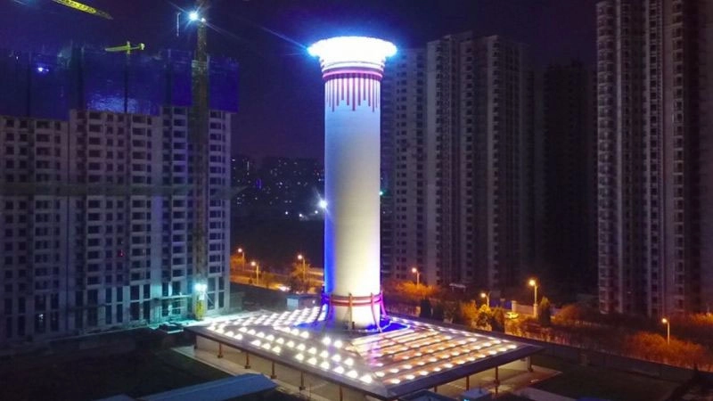 चीन का कुतुबमीनार से भी ऊंचा एयर प्यूरीफायर - China Builds World Biggest Air Purifier Tower