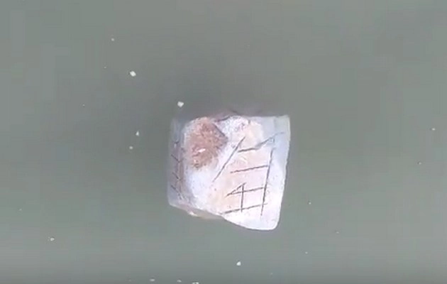 चमत्कार, यमुना नदी में मिला तैरता हुआ पत्थर... (वीडियो) - Floating stone in Yamuna river