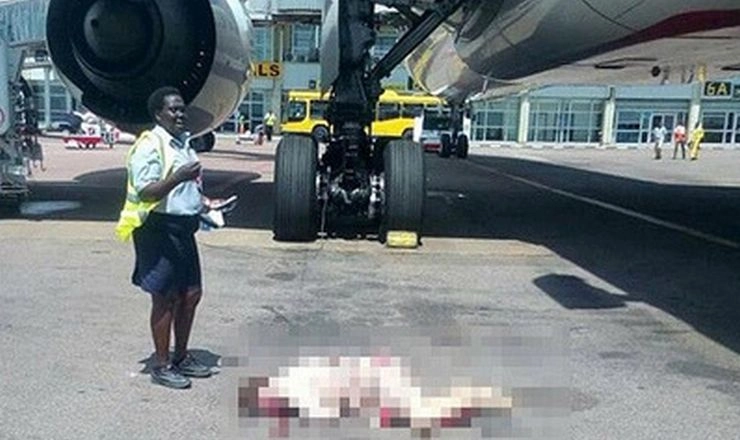 विमान परिचारिका की विमान से गिरने से मौत - Air hostess, Death, Uganda, Entebay Airport