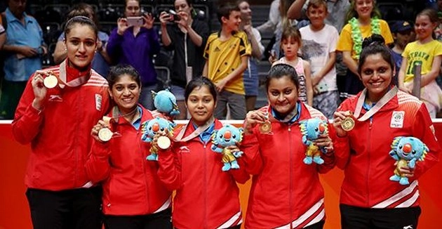 CWG 2018 : भारत ने रचा इतिहास, महिला टेबल टेनिस टीम ने जीता स्वर्ण - Commonwealth Games 2018, table tennis