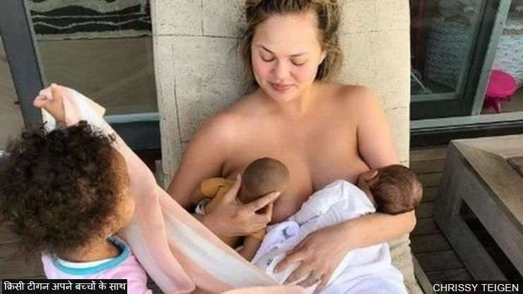 मॉडल ने बच्चे के साथ गुड़िया को कराया स्तनपान, सोशल मीडिया पर हंगामा