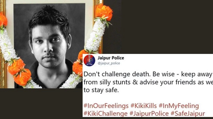 किकी चैलेंज पर यह कैसी जागरूकता, जयपुर पुलिस ने जिंदा को बता दिया मुर्दा - Kiki Challenge Jaipur Police