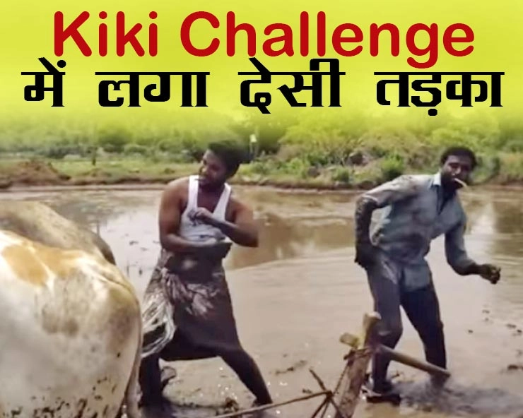 बैलों को हांकते और खेत जोतते Kiki Challenge का वीडियो हुआ वायरल - Kiki challenge video by telangana farmers goes viral