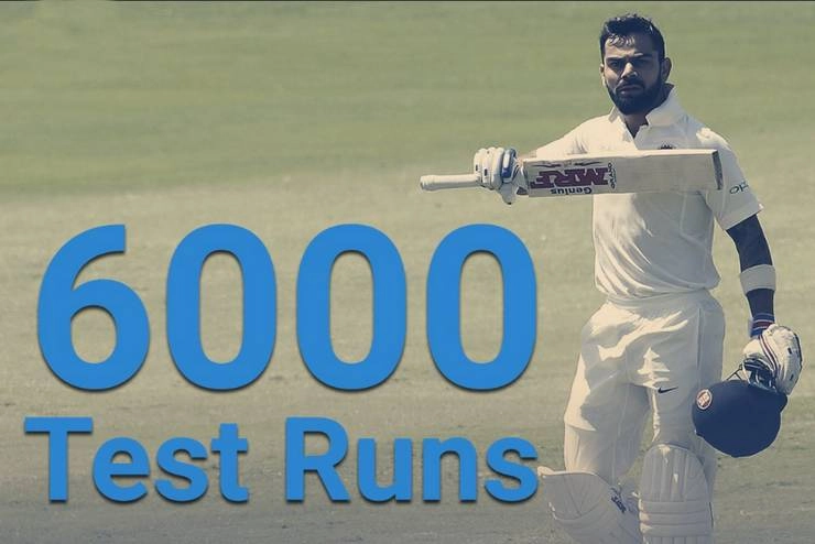 विराट कोहली टेस्ट क्रिकेट में 6,000 रन पूरे करने वाले 10वें बल्लेबाज बने