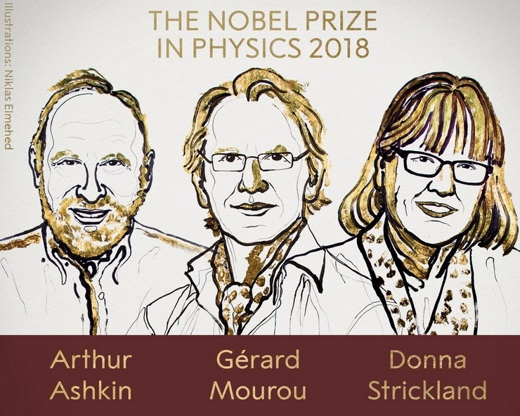 ऑप्टिकल लेजर के आविष्कार के लिए तीन वैज्ञानिकों को मिला भौतिकी का नोबेल पुरस्कार, महिला वैज्ञानिक भी शामिल - arthur ashkin gerard mourou-donna strickland win 2018 nobel prize for work in laser physics