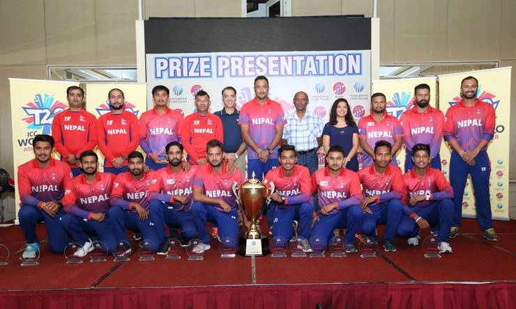 नेपाल ने आईसीसी वर्ल्ड ट्वंटी-20 एशिया क्वालीफायर 'बी' खिताब जीता - T20 Asia qualifier tournament won by Nepal