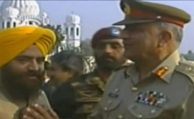 भारतीय मंत्रियों की मौजूदगी में खालिस्तानी आतंकी के साथ दिखे पाक सेना प्रमुख, मच गया बवाल - khalistani terrorists seen with pakistan army chief