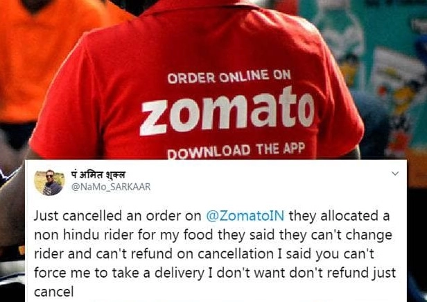 डिलेवरी बॉय के गैर हिन्दू होने से खाना लेने से किया मना, सोशल मीडिया पर छिड़ी जंग