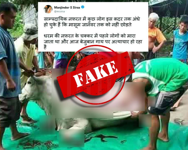 क्या वाकई सांप्रदायिक घृणा के कारण इस तरह अत्याचार किया जा रहा है गायों पर...जानिए वायरल तस्वीर का सच... - Akali Dal  Manjinder singh sirsa Shares Cow Skinning Pic giving it a communal color, fact check