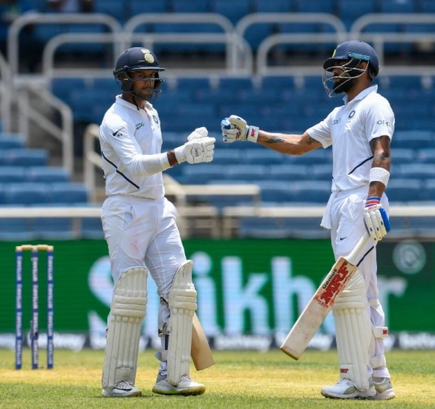 कोहली-अग्रवाल का अर्द्धशतक, वेस्टइंडीज के खिलाफ दूसरे टेस्ट में मजबूत स्थिति में भारत - India-West Indies second Test