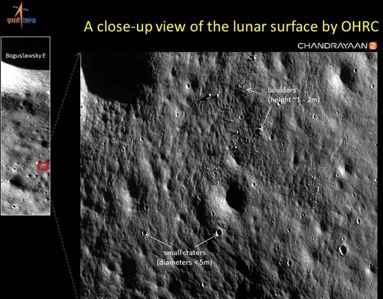 Chandrayan 2 : ऑर्बिटर ने लीं हाई रिजोल्यूशन कैमरे से चन्द्रमा की सतह की तस्वीरें, ISRO ने किया जारी