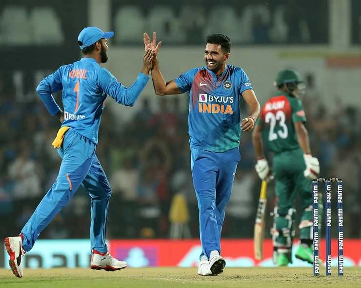 दीपक चाहर ने 'हैट्रिक' लेकर इतिहास रचा, भारत ने इस वर्ष की पहली घरेलू मैदान पर टी-20 सीरीज जीती - India vs Bangladesh : Deepak Chahar Hat-trick Gives India T20 Series Win Over Bangladesh