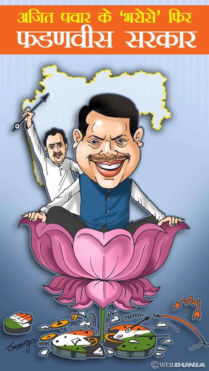 महाराष्ट्र का सियासी 'भूचाल', 'वेबदुनिया' के कार्टूनिस्ट की नजर से...