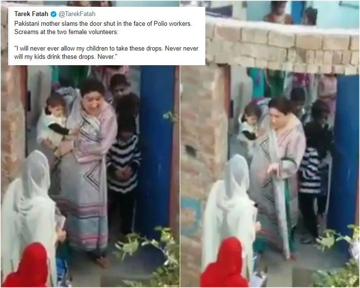 तारिक फतेह का दावा ‘पाकिस्तानी मां ने बच्चों को पोलियो ड्रॉप देने से किया इनकार’, जानिए वीडियो का पूरा सच... - Tarek Fatah shares Movie scene as Pakistani mother denying polio vaccination to her kids